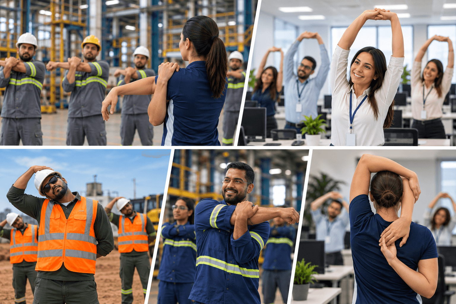 Turma de ginástica laboral em empresa cliente da Northecon Brasil